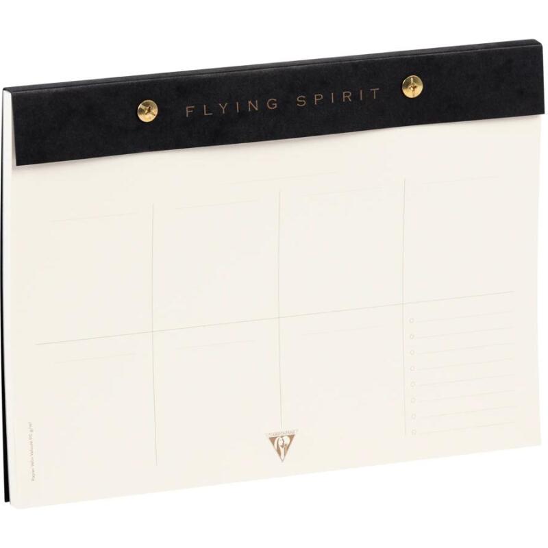 Flying Spirit Black bloc planner à rivets 24x17cm 60 feuillets imprimés détachables. - Noir