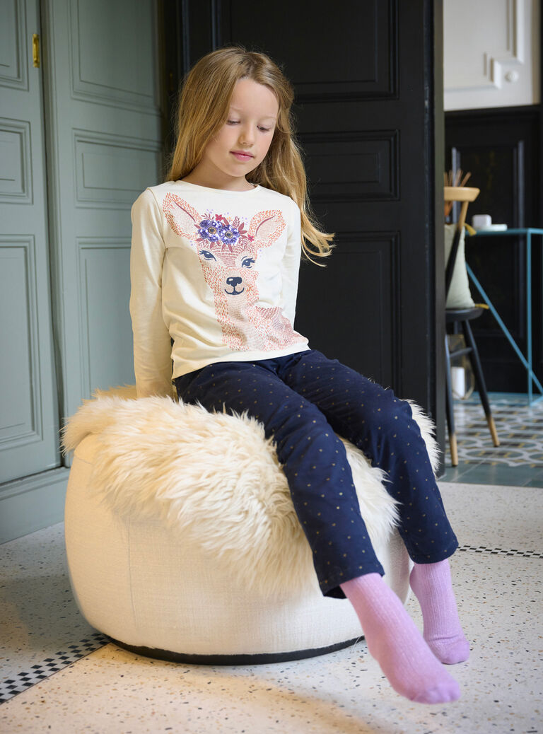 Pantalon noirine à imprimé cur pour fille