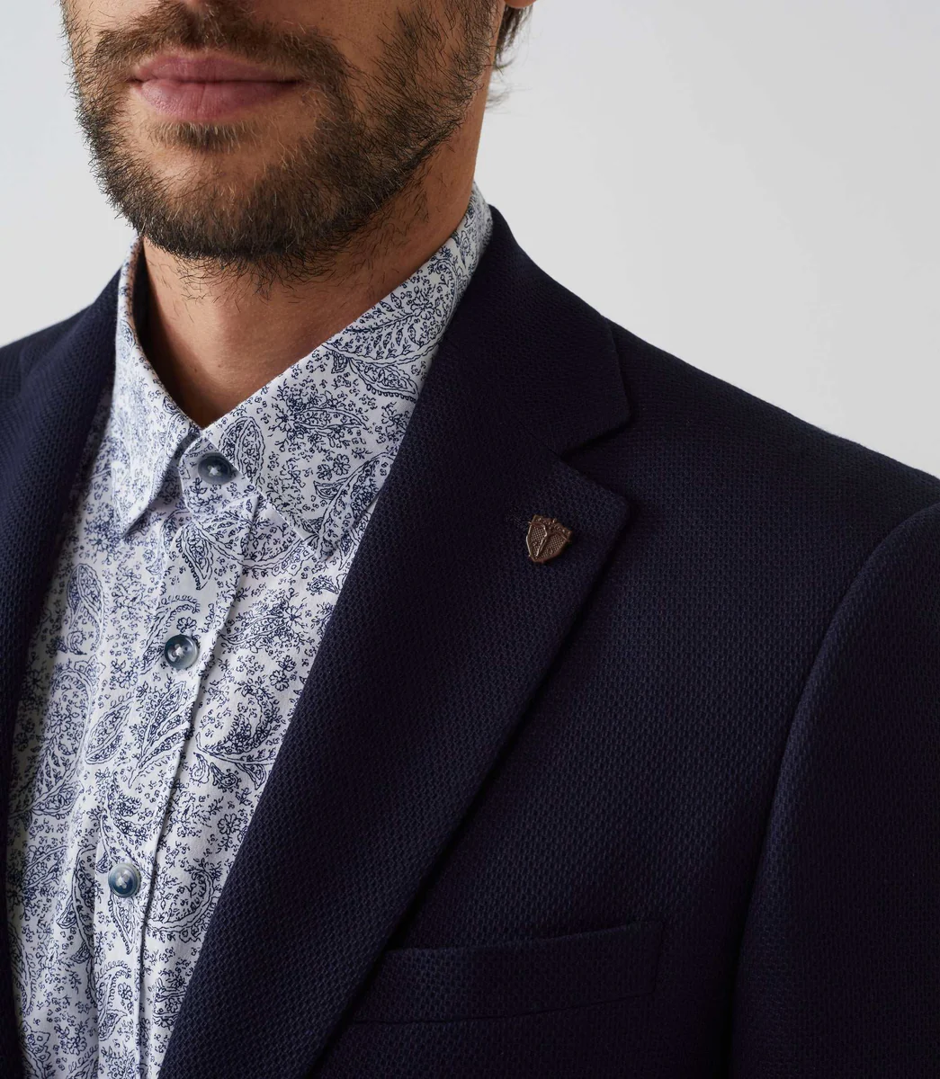 Veste 2 boutons avec coudières navy 