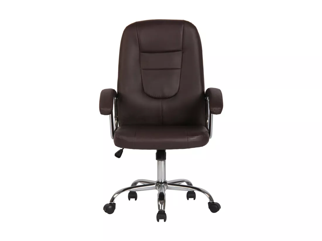 Chaise de bureau - Similicuir & Métal chromé - Marron - Reedville