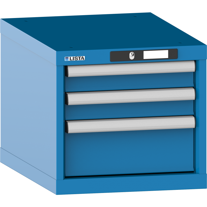 Armoire à tiroirs Lista18x27E H 38,3 x L 41,1 x P 57,2 cm 3 tiroirs (2 x 7,5 et 1 x 15 cm) Key Lock