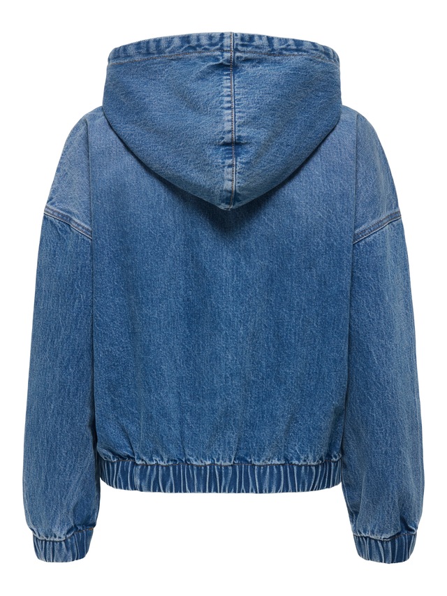 ONLY Jeansjacke »ONLKENZIE – Jeansblouson mit Kapuze und Reissverschluss« mit Kapuze unifarben, modisch, regular fit, Denim, Kapuze