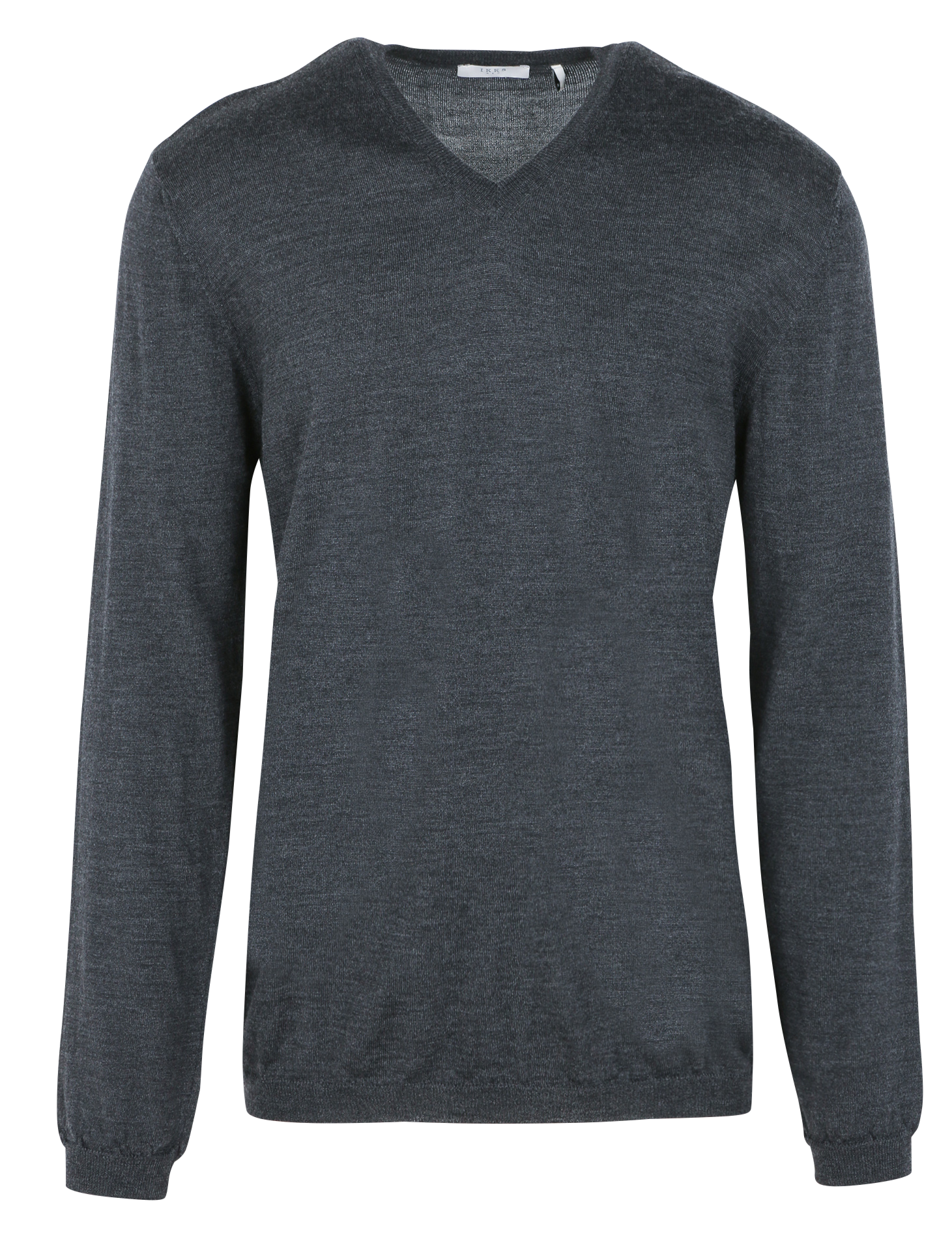 Pull regular col V en laine | Gris