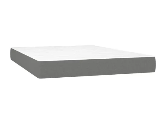 Sommier tapissier et matelas et LED Gris foncé 140x190 cm Tissu