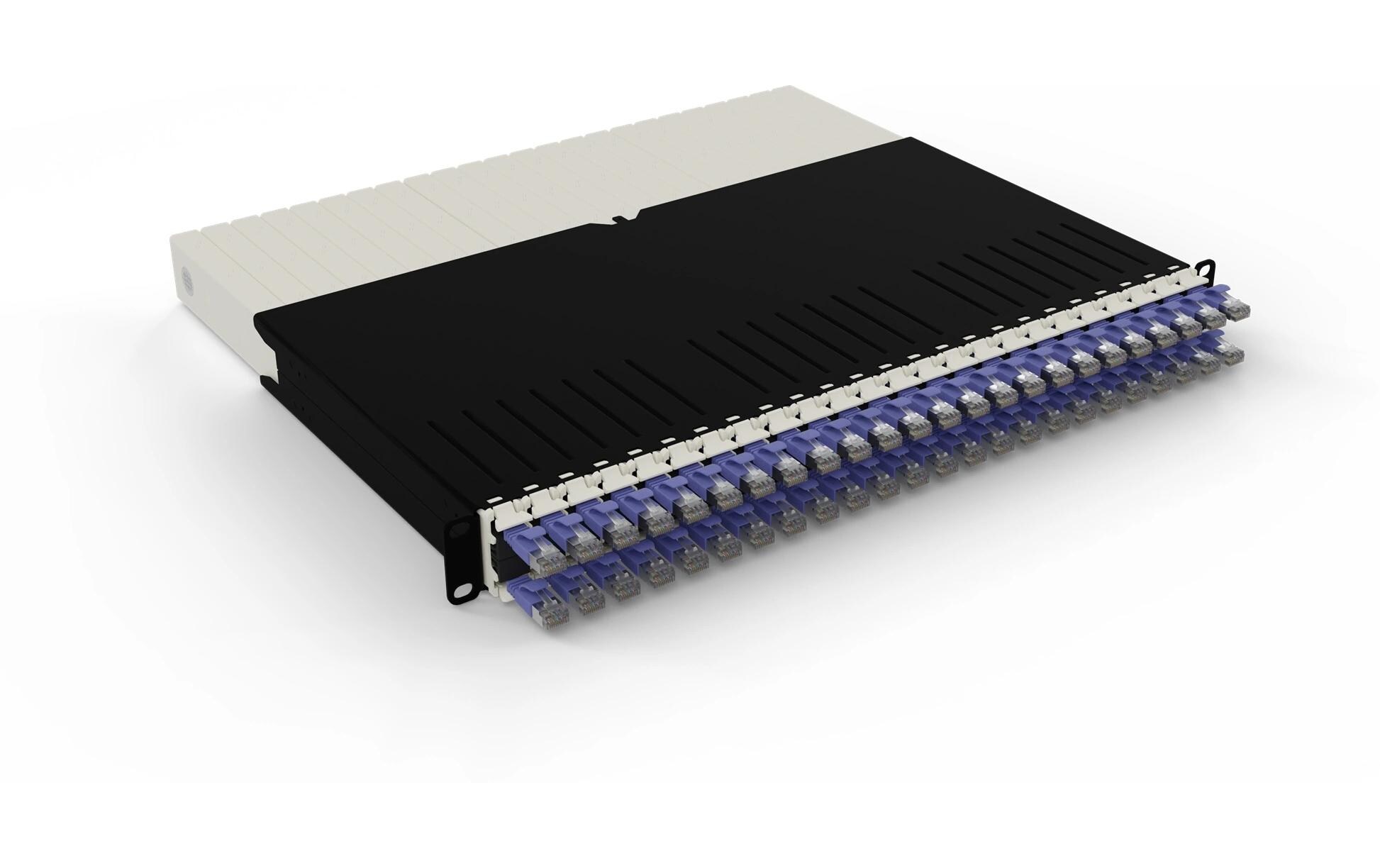 patchbox.one / 8RU / Cat 6A, STP, 0.8 m, Violett<br>All-in-One Lösung für Ordnung im Netzwerkschrank