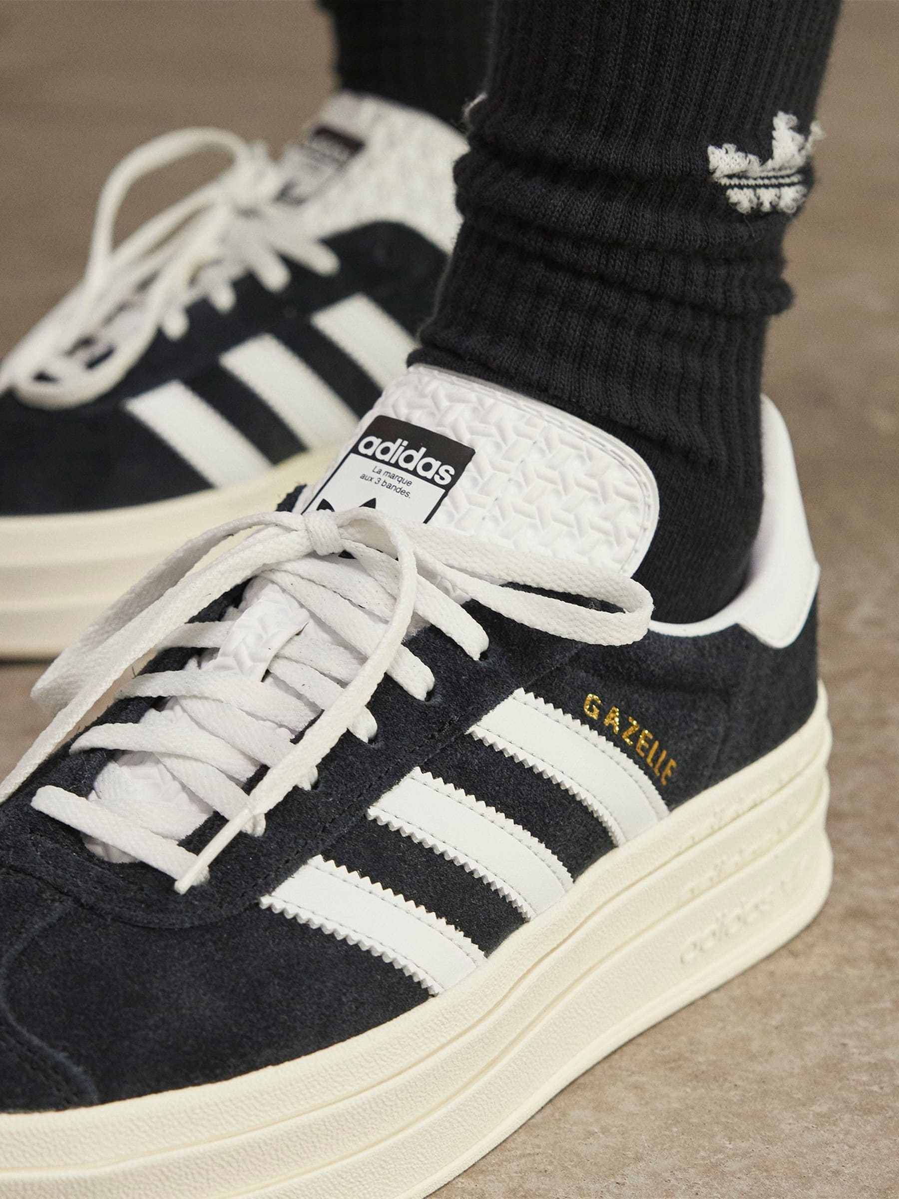 Donkerzwart - adidas Originals Gazelle Bold W Trainers