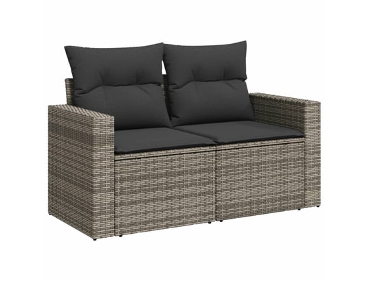 VIDAXL - Salon extérieur Salon de jardin 6 pcs avec coussins gris résine tressée