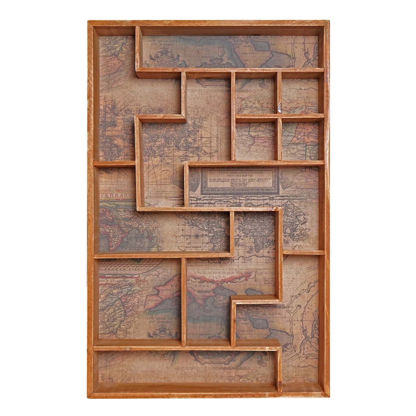 Setzkasten MCW-F35, Wandregal Sammlerkasten, Shabby-Look Vintage 70x45x8cm