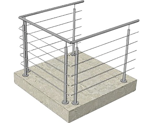 Pertura complete leuningset Hestia U-vorm roestvrij staal met ronde staven voor vloermontage B: 3 m