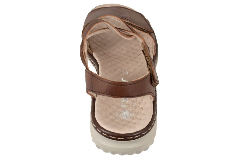 RIEKER SANDAL I BRUNT GLAT SKIND