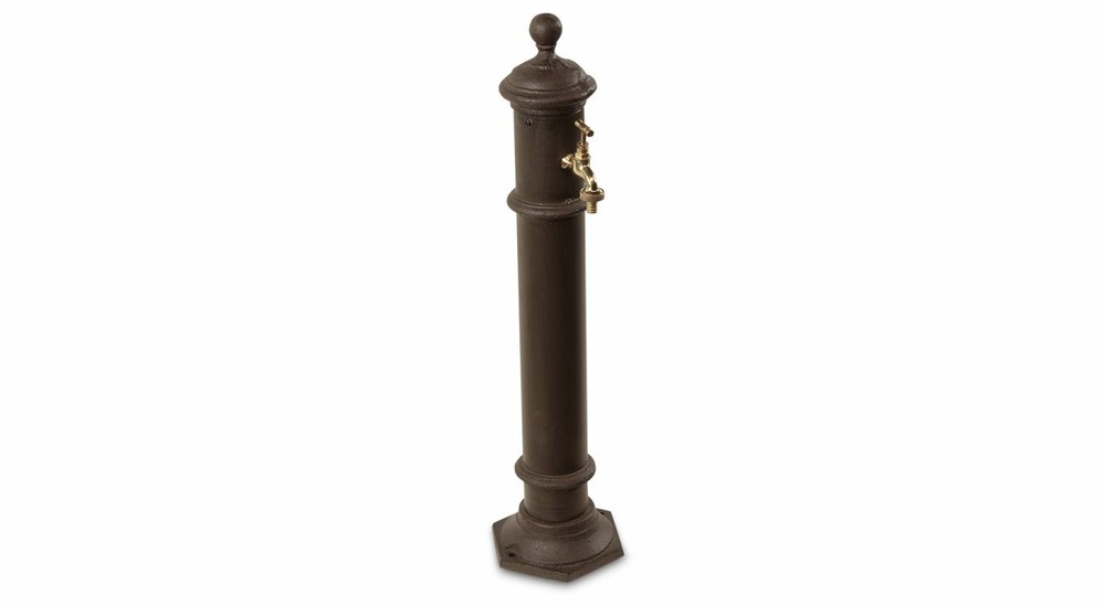 Fontaine de jardin métal marron 17x19x73cm