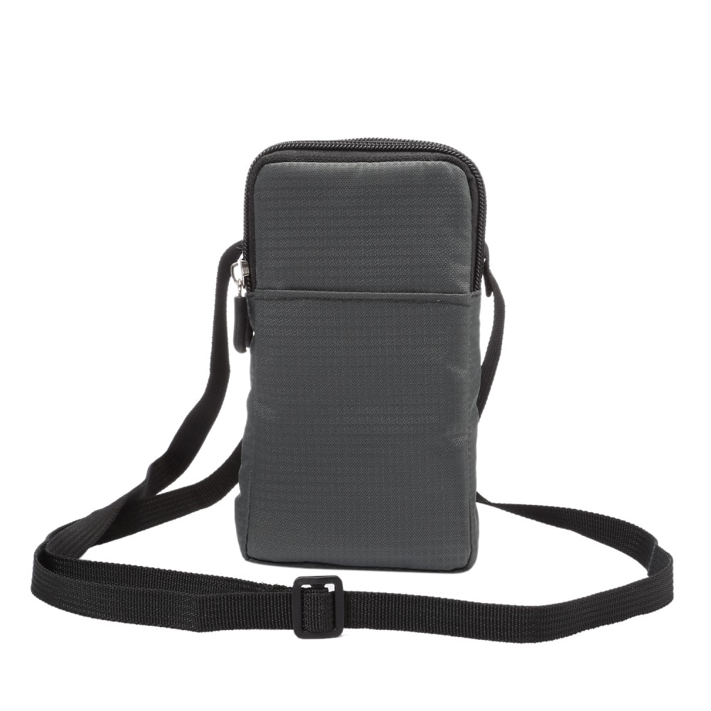 (180x100x35mm) Spritzwasserfeste Universal Nylon Tasche mit Gürtelclip und Karabinerhaken - Grau