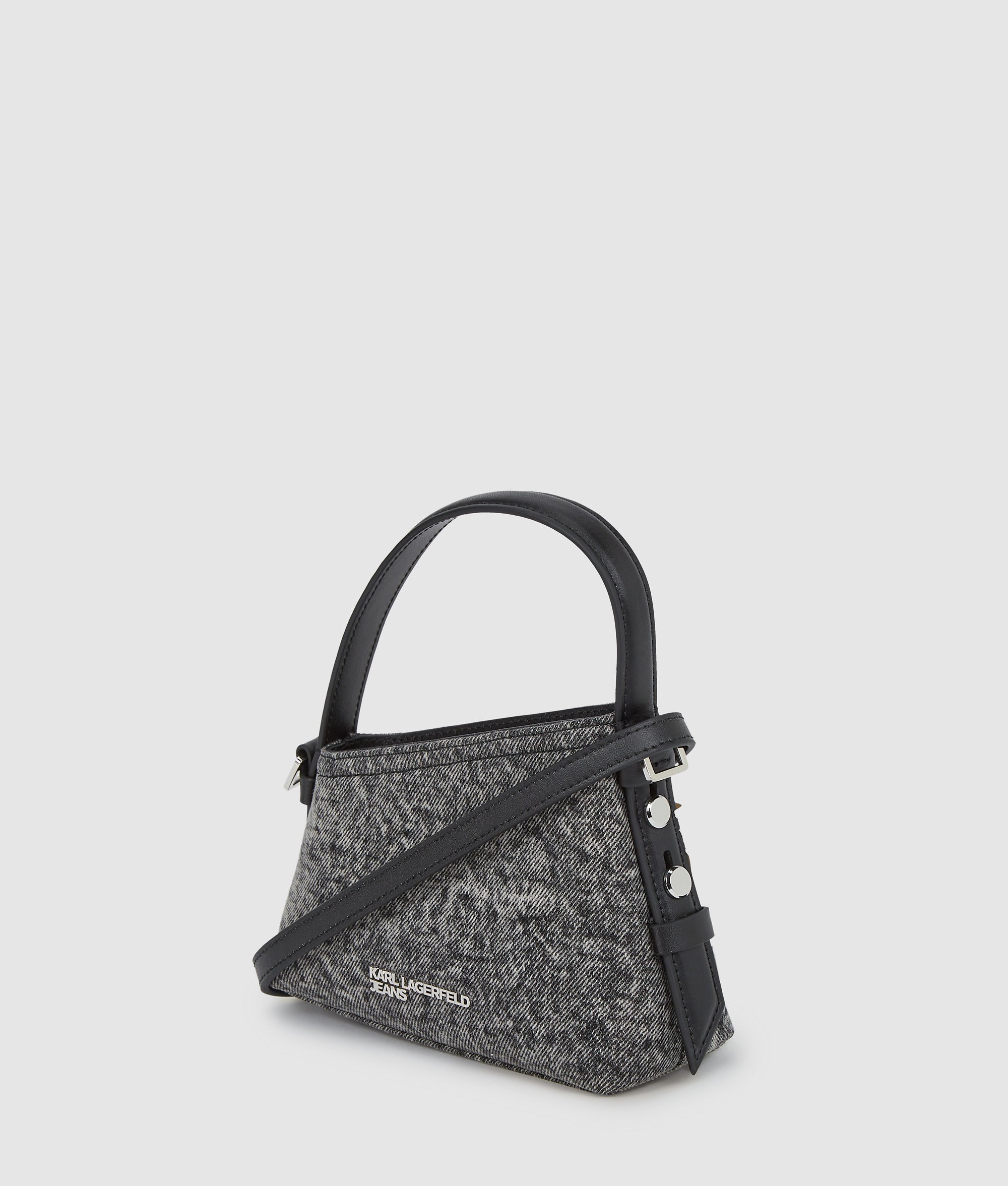 Geo mini denim crossbody tas