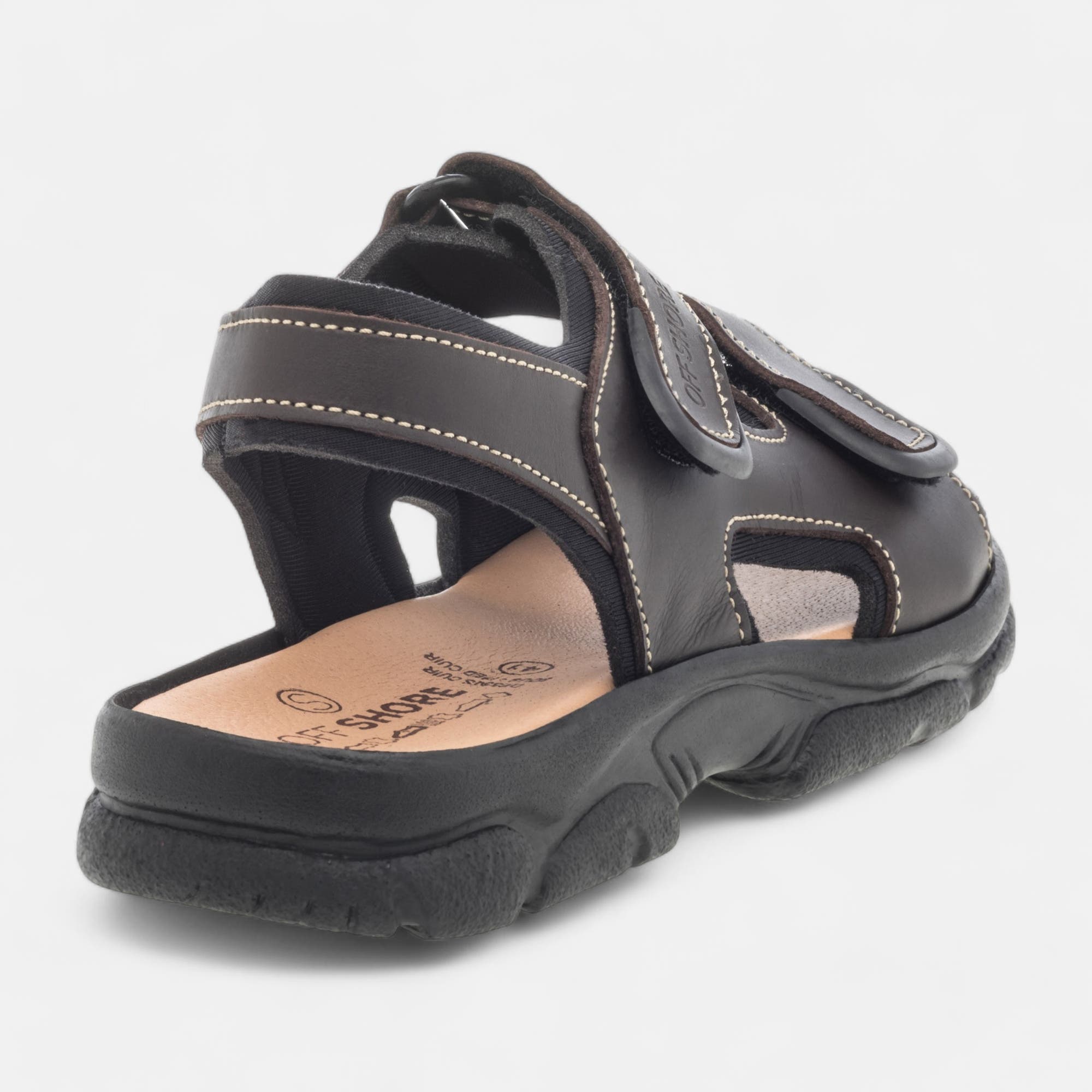 Nu-pieds confort Homme en cuir marron
