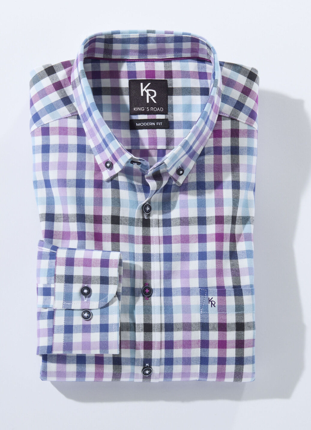 «King's Road»-Hemd mit Button-Down-Kragen in 4 Farben