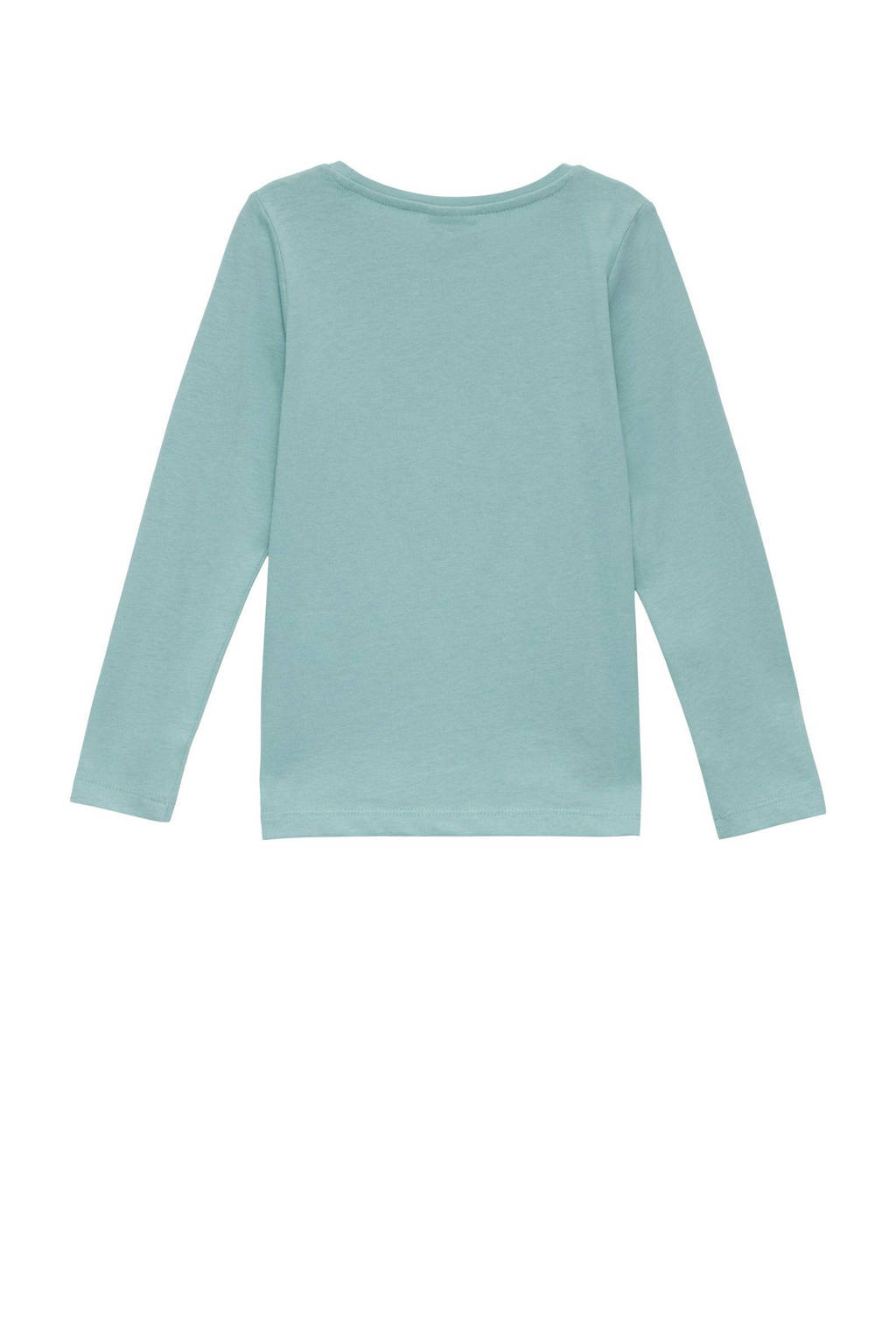 s.Oliver longsleeve met printopdruk turquoise
