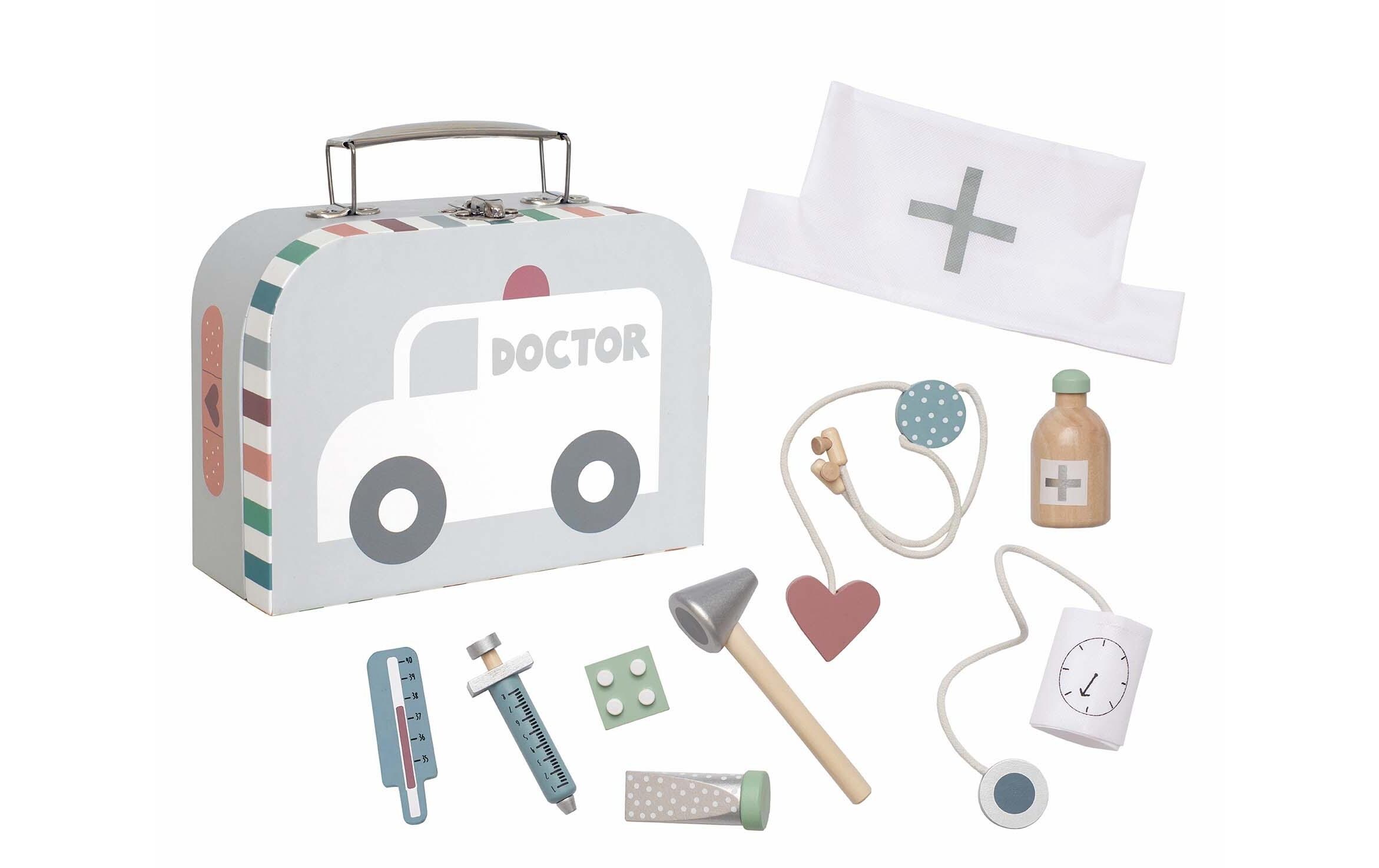 Arztkoffer silberDoktor Set mit 9 Accessoires