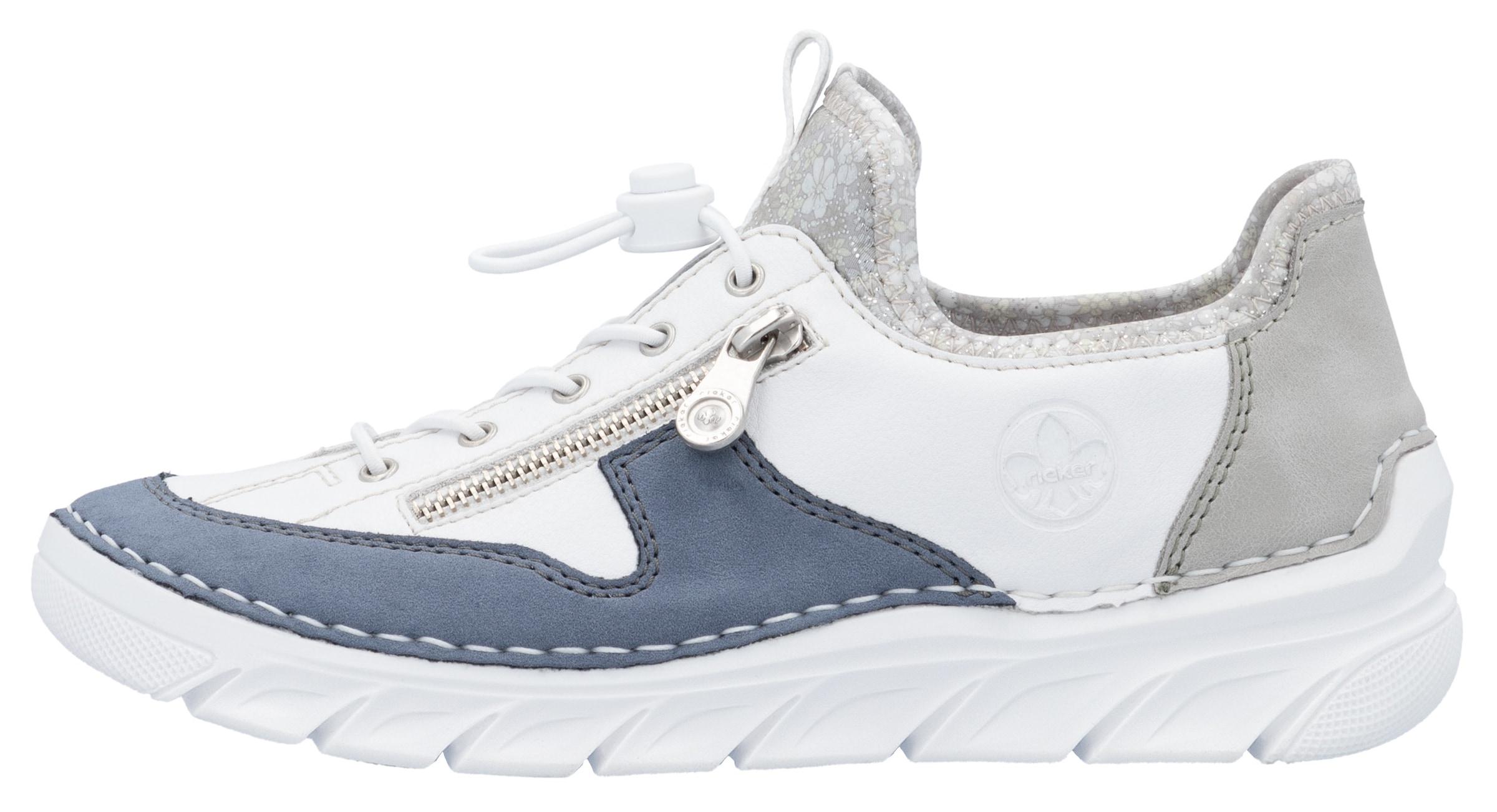 Rieker Slip-On Sneaker  Slipper, Freizeitschuh mit kontrastfarbenen Besätzen