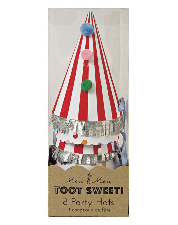 Partyhüte TOOT SWEET 8-teilig in bunt