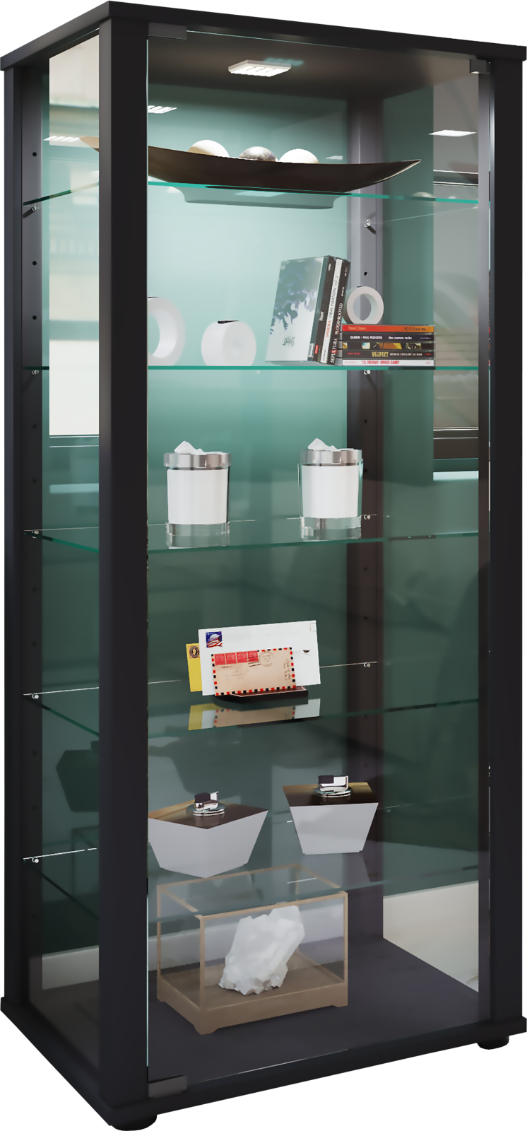 Vitrine KAVISA L - schwarz - 114,5 cm hoch