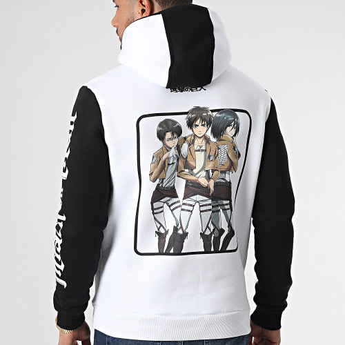 Sweat Capuche Fighting Blanc Noir