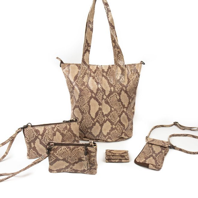 Bear Design Snake Telefoontasje Ahana Bruin SN2106