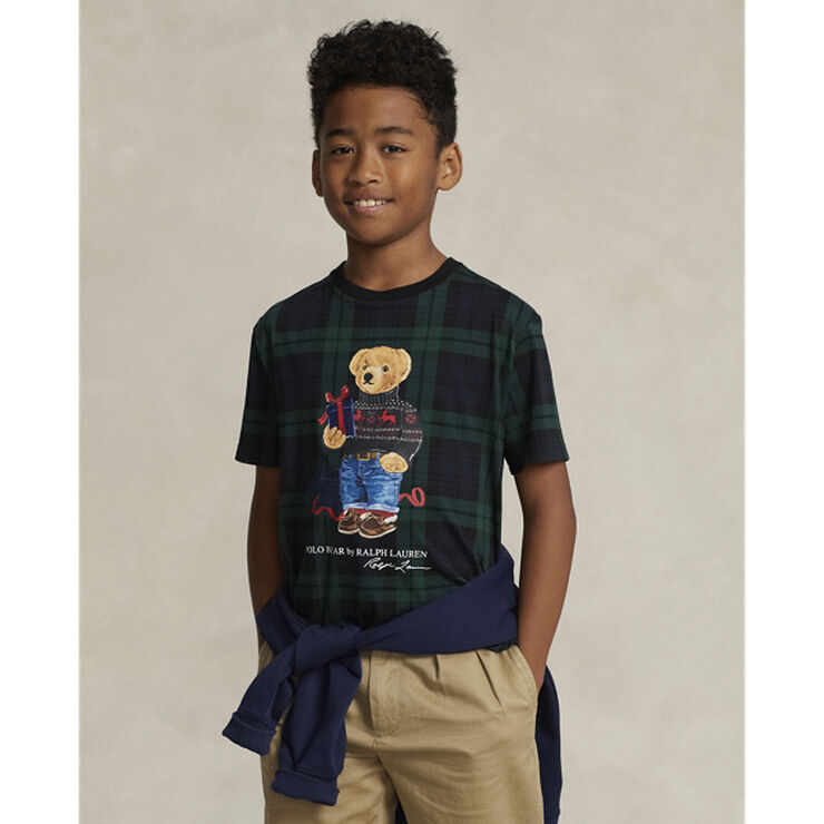 Polo Ralph Lauren Polo Bear Plaid Cotton Jersey Tee Blackwatch pld