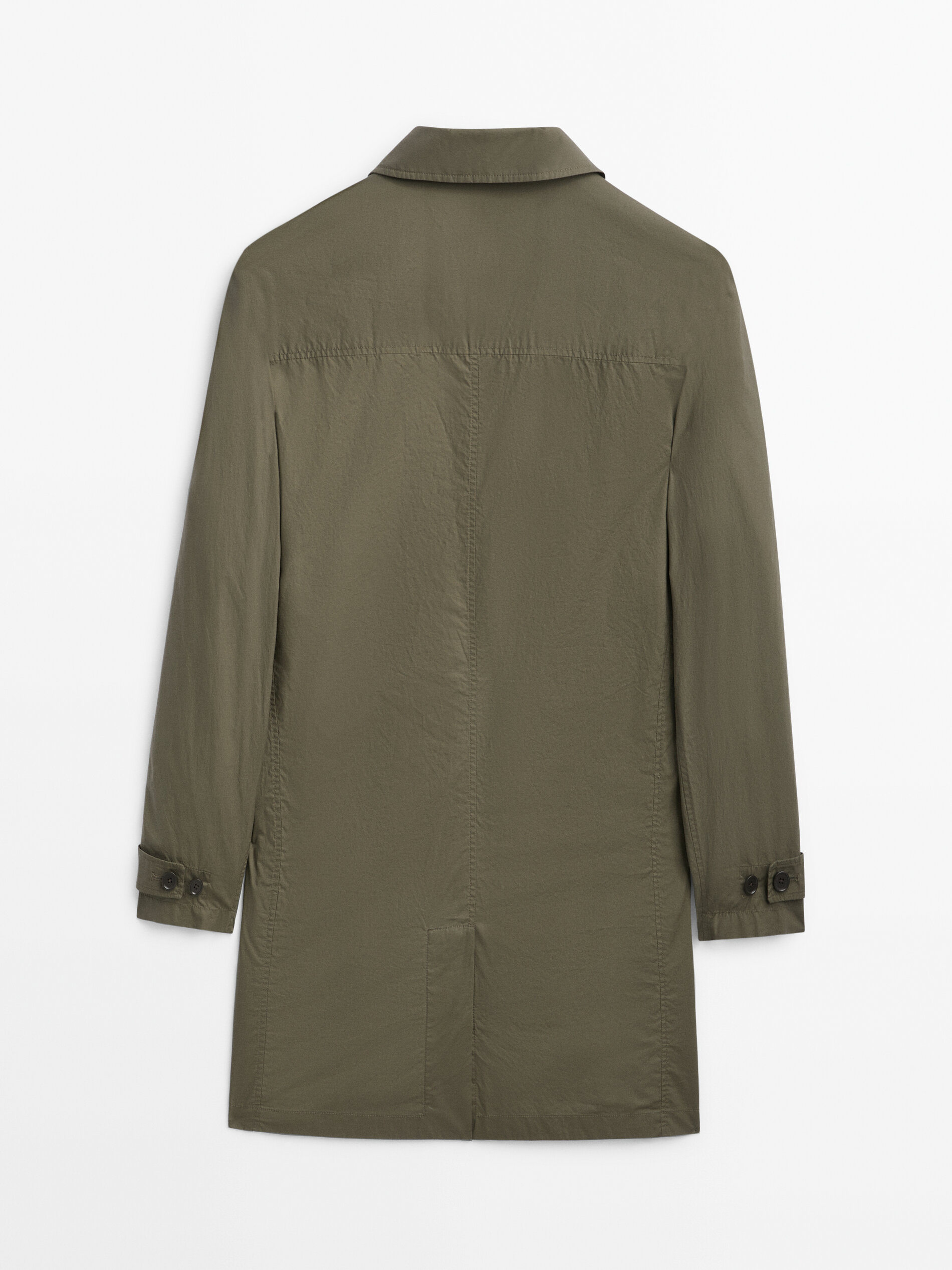 Trench coat técnico leve - CÁQUI TRANSPARENTE