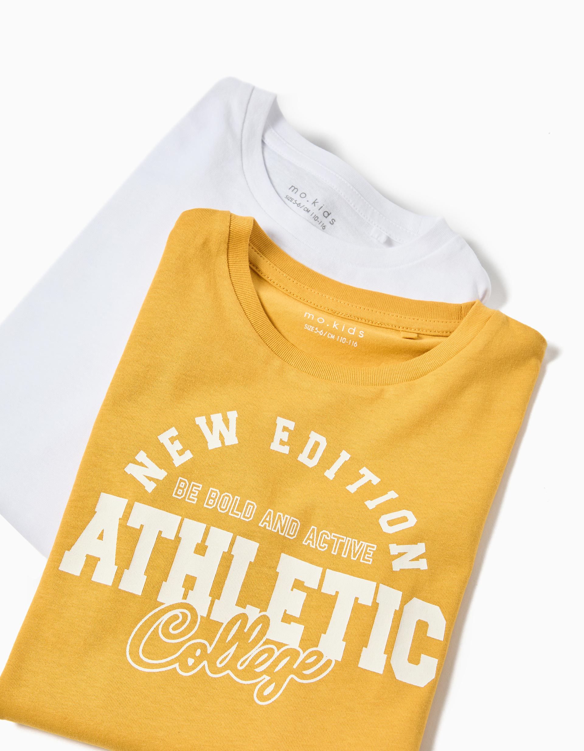 Pack 2 T-shirts de Manga Comprida, Menino, Amarelo