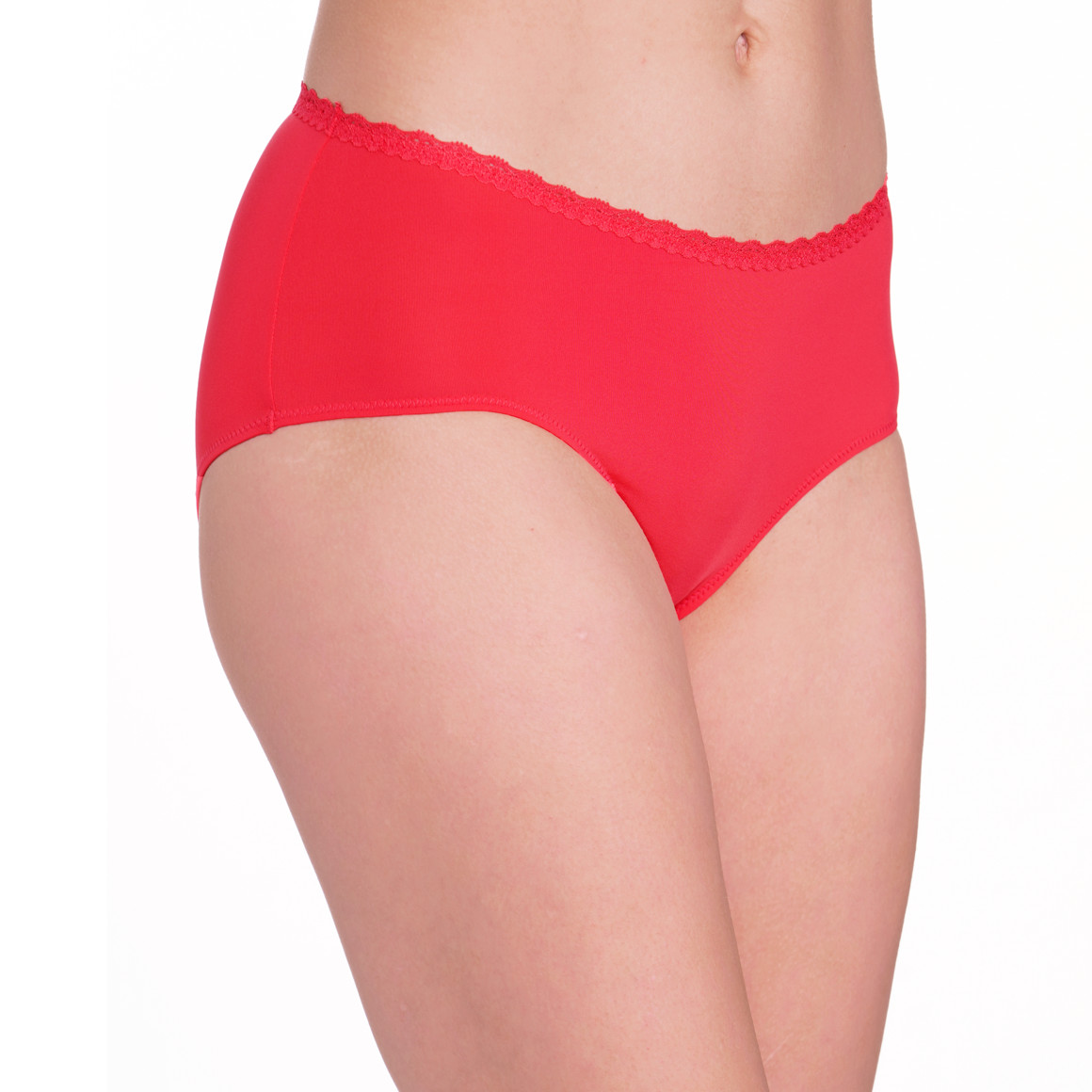 Gina Benotti 5 Damen Pantys mit Spitze dunkelblau / rot / rosa