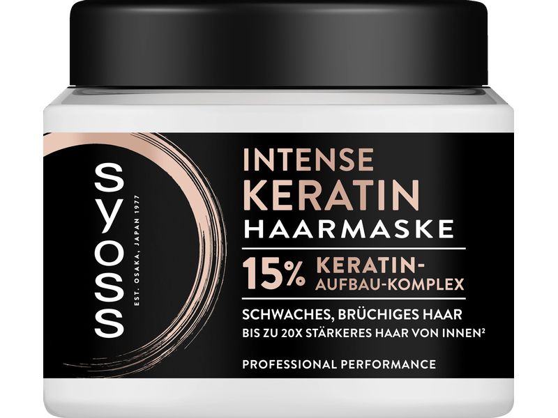 Syoss Haarmaske Intense Keratin 400 ml Hochwertige Maske glättet die Haarstruktur