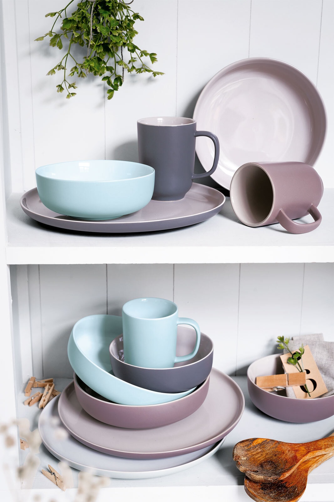 Ritzenhoff & Breker Dessertteller JASPER 6er Set grau/ weiß