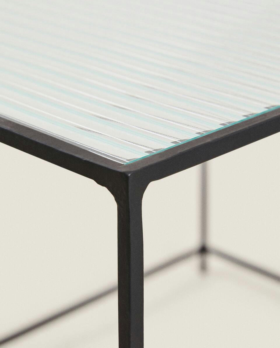 MESA DE METAL E VIDRO