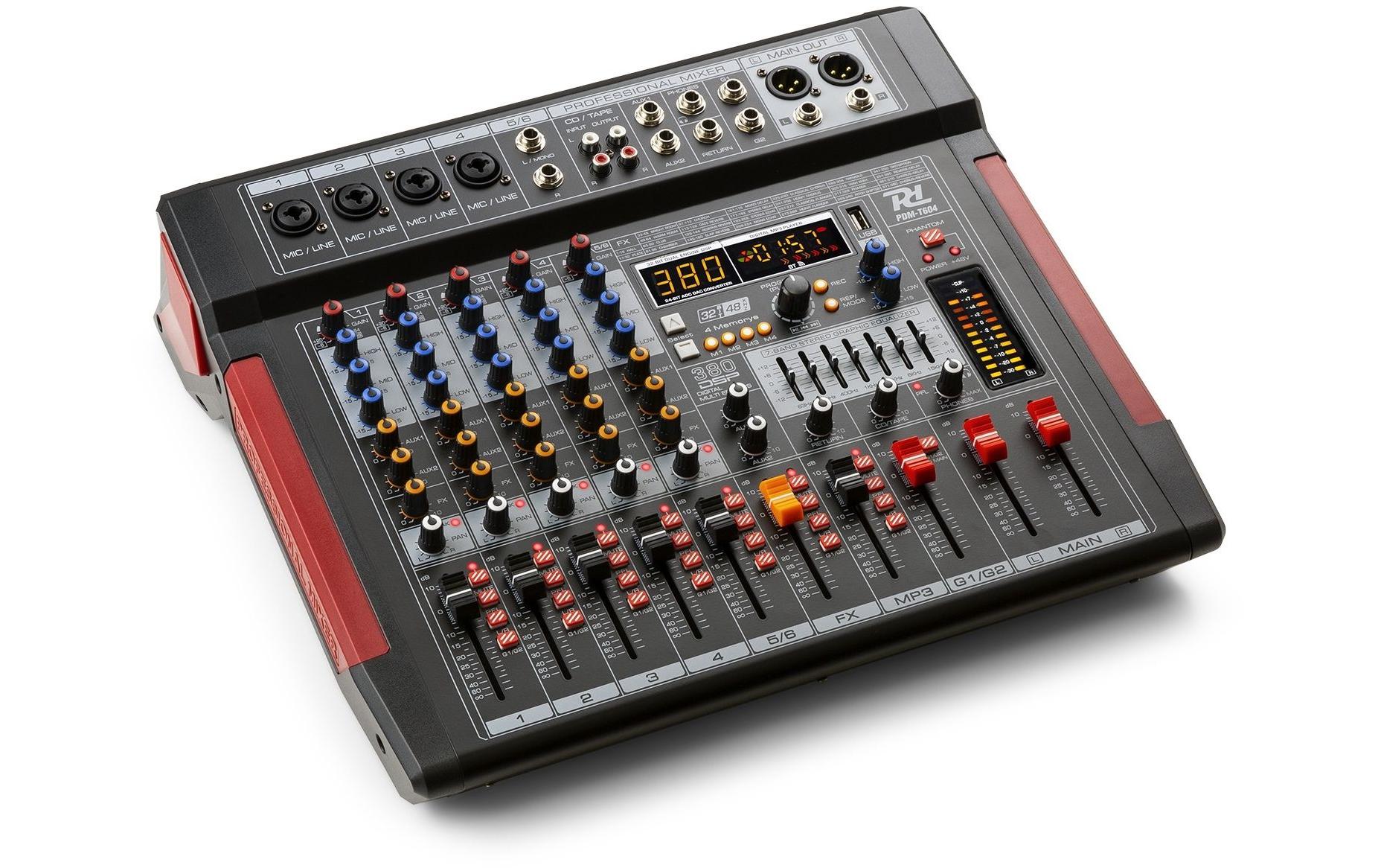 Mischpult PDM-T604<br>Bühnenmischer mit einem 32-Bit-DSP-Effektprozessor