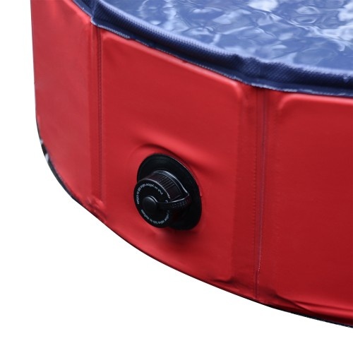 Piscina dobrável para animais de estimação, vermelha