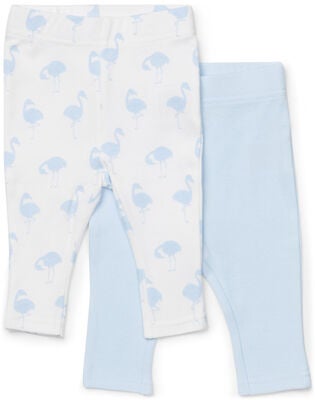 Tiny Treasure Lexi Leggings 2-Pack, Blue/Flamingo