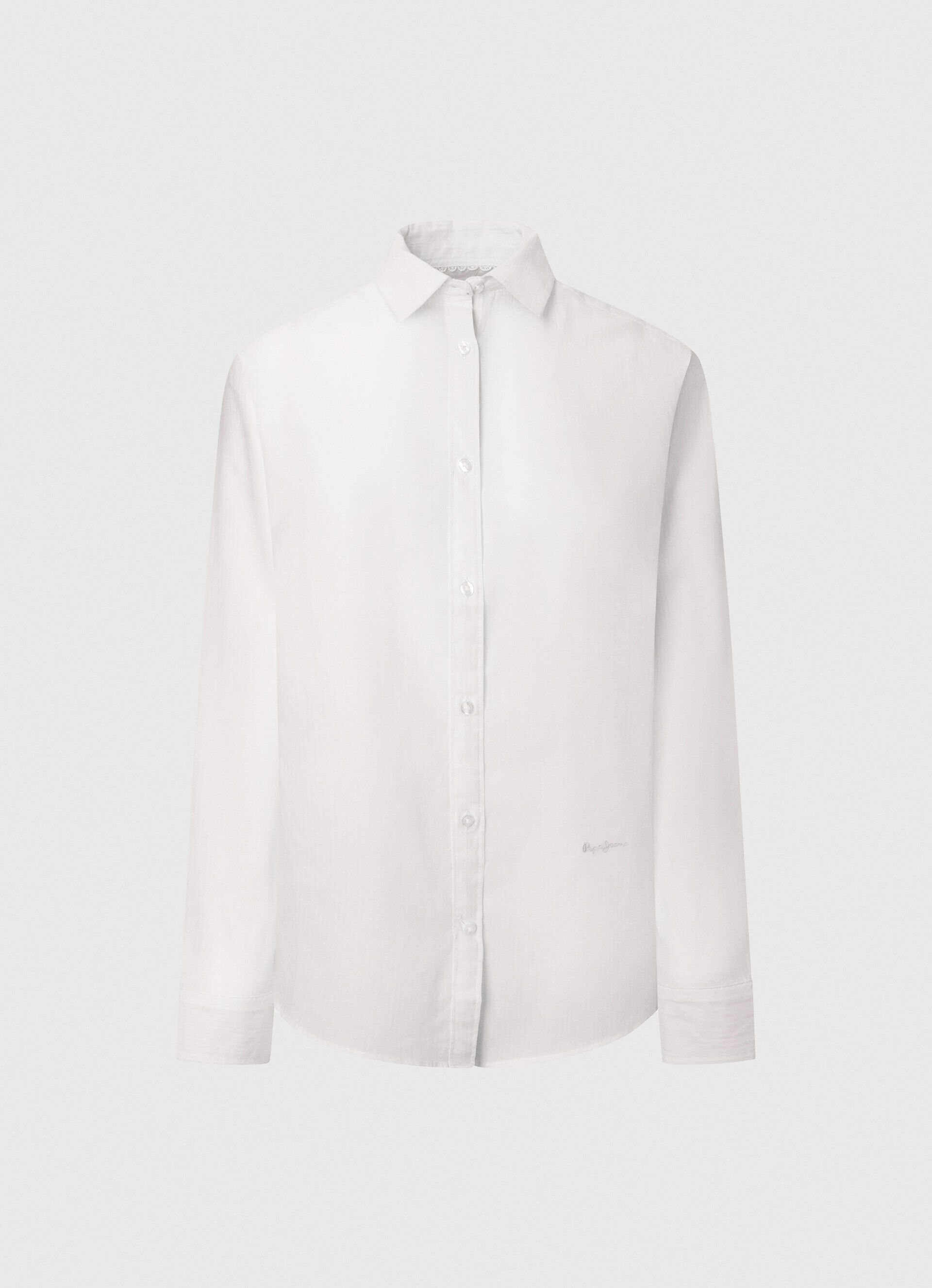 Camisa de algodão voile listrada - rosa claro