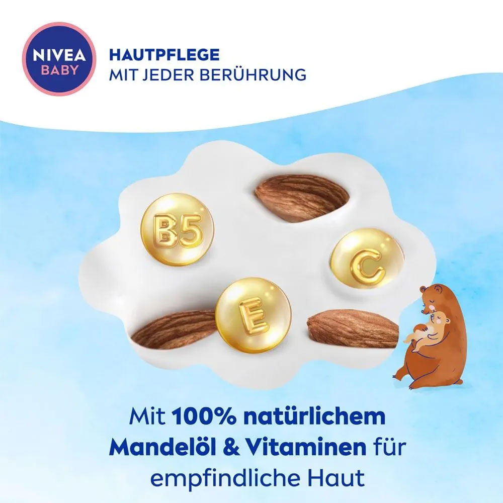 (200ml) Pflege & Massage Öl Beruhigendes Baby Körperöl mit Mandelöl / Vitamine (80590)