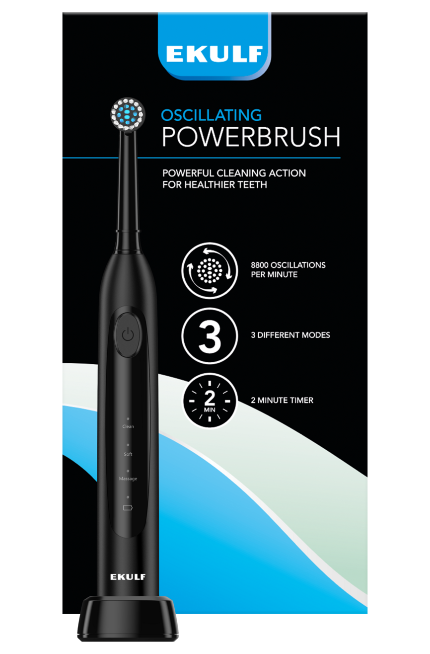 Ekulf PowerBrush Black elektrisk tannbørste 1 stk