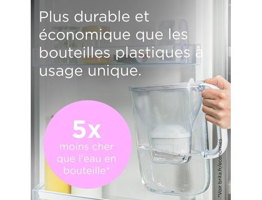 BRITA - Carafe Style essential - 2,4 l - bleu minéral - style