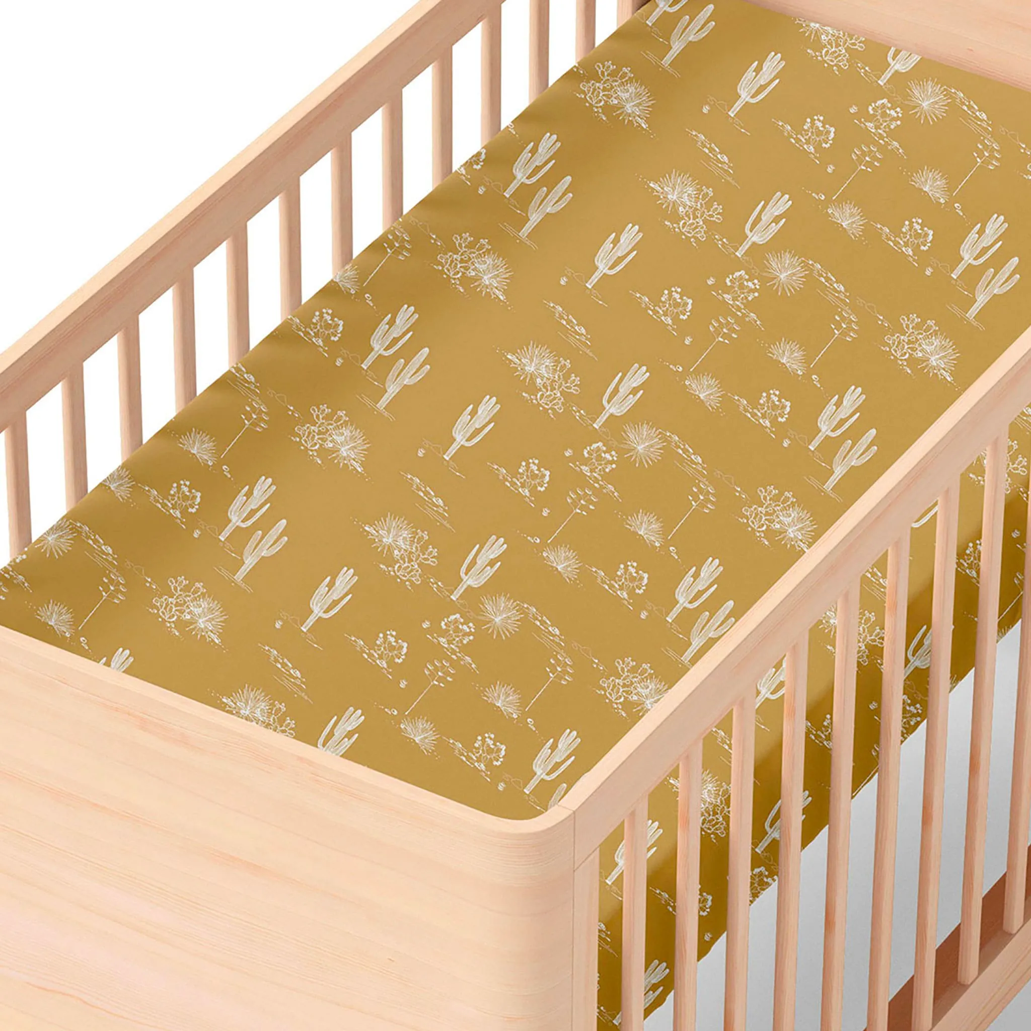 Origami Maison Drap Contour pour Lit de Bébé - Cactus