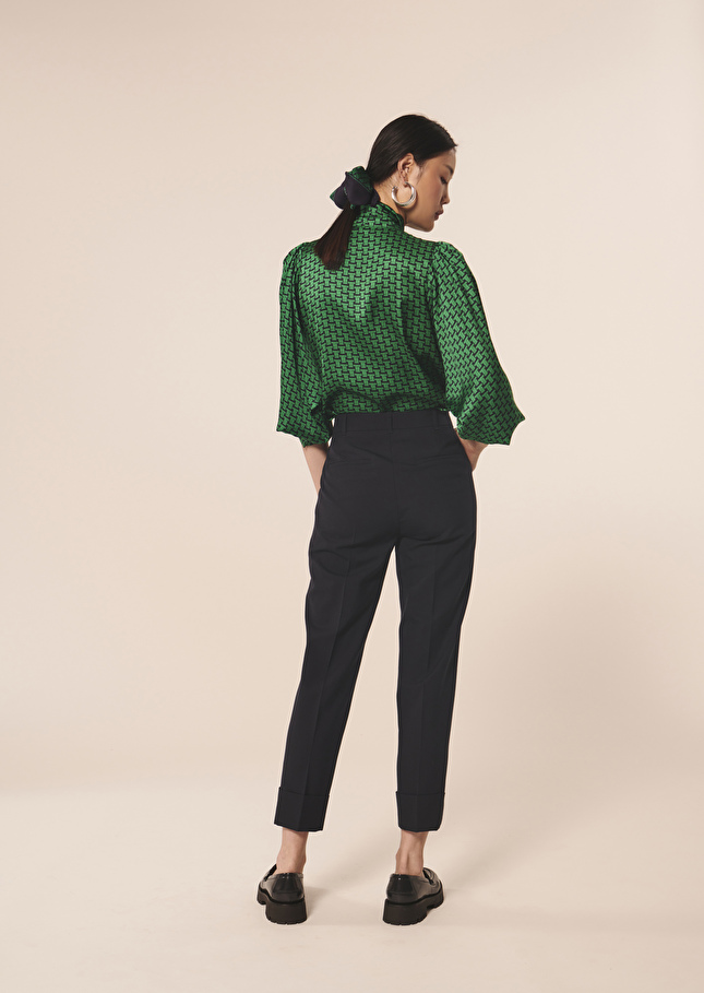 Pantalon Philippableu nuit en laine froide