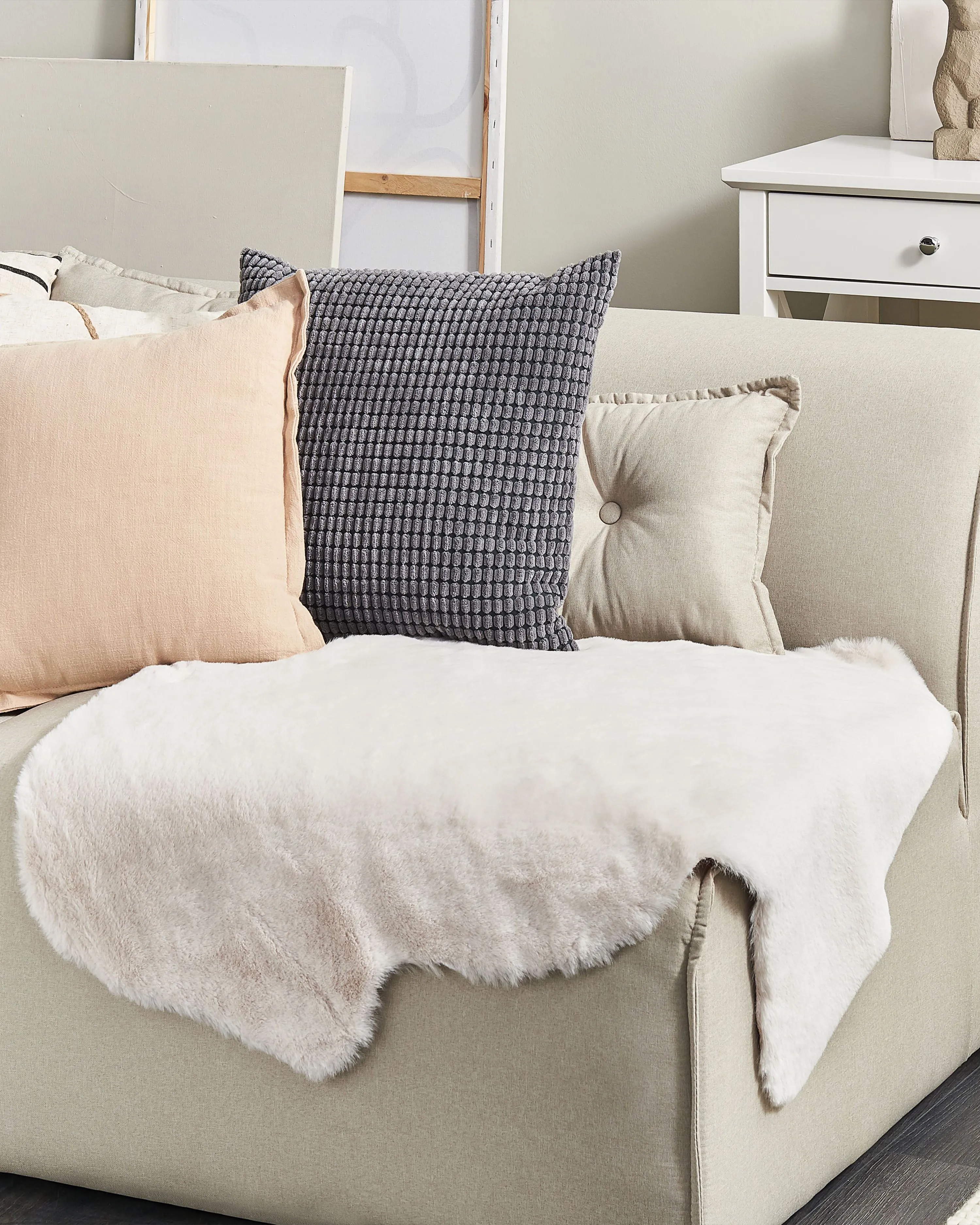Kunstbontkleed UNDARA Beige 60 x 90 cm