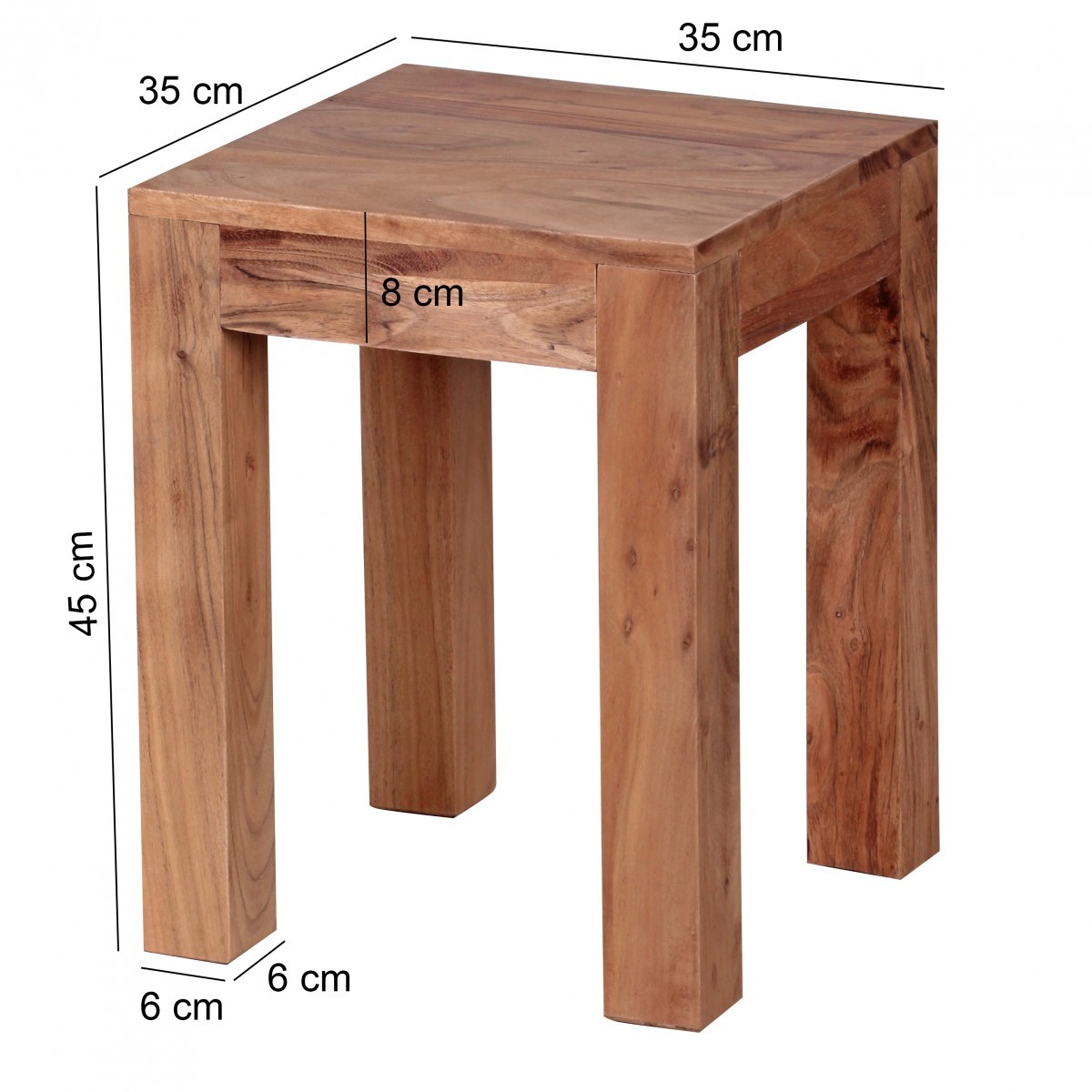 Beistelltisch - Akazie massiv lackiert - 35 cm breit