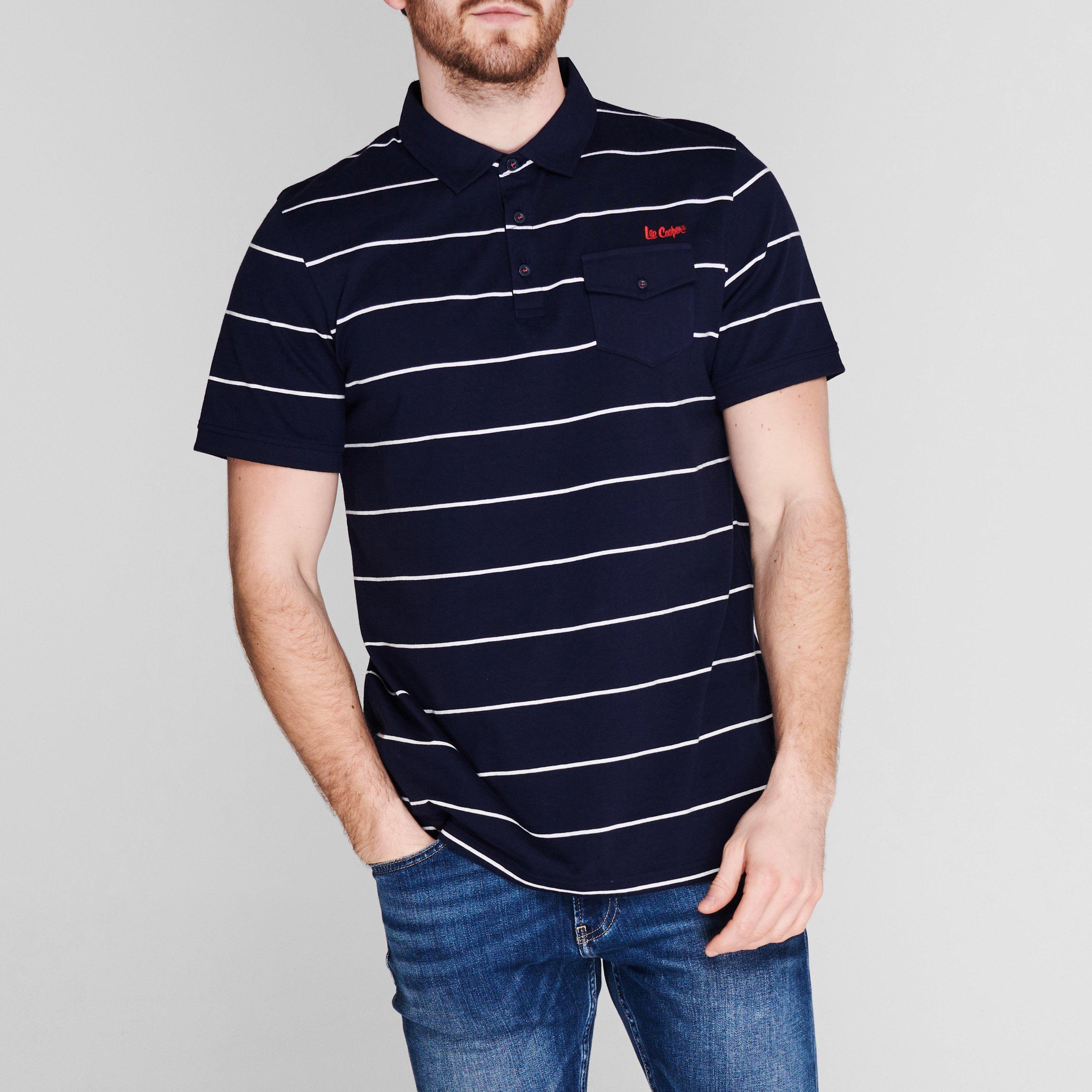 Lee Cooper Stripe Polo Mens