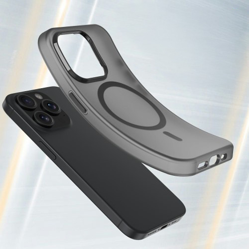 iPhone 16 Pro Max MagSafe Hybrid Hülle TPU Bumper Slim Design Matt - Schwarz