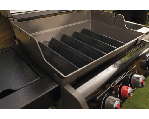 Weber Spirit E-330 Classic GBS gasbarbecue, grijs/zwart, 3 hoofdbranders van roestvrij staal (9,38 kW) + zijbrander, grilloppervlak van 60 x 45 cm, compatibel, inclusief gietijzeren GBS-grillrooster met sear-grill-inzetstuk en flavorizer bars.