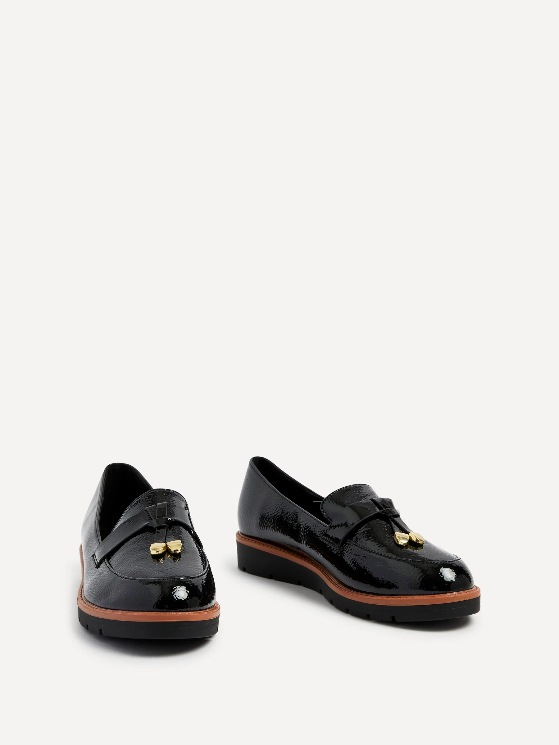 Zwart - Linzi Nancy Patent Loafers With Tassel Detail