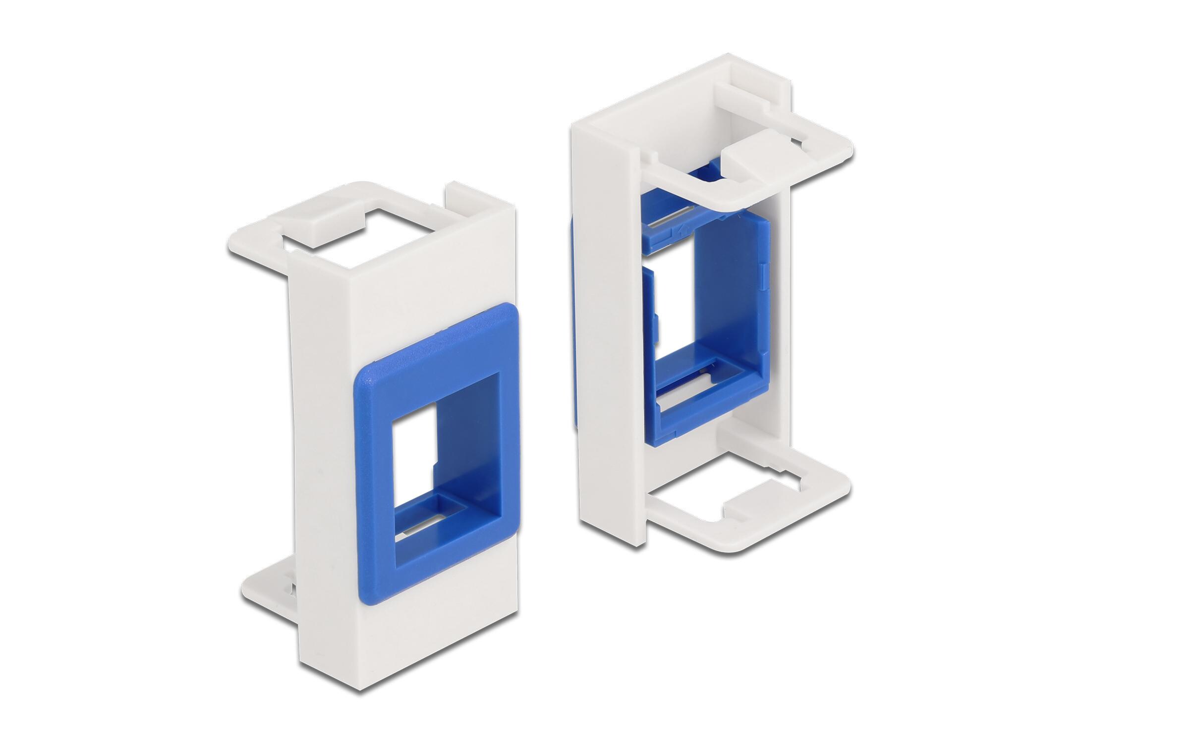 Easy 45 Modul Keystone Halterung weiss / blauDelock Easy 45 Modul Keystone Halterung 22.5 x 45 mm, weiss / blau