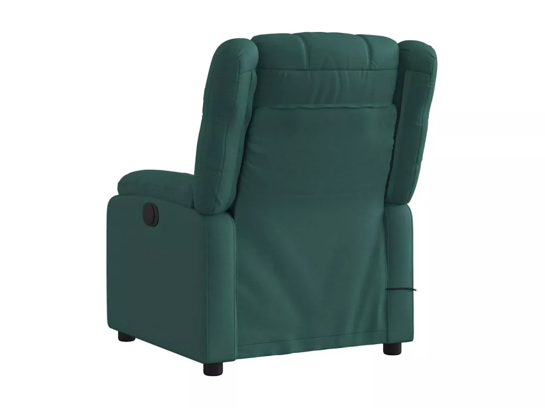 Fauteuil massant inclinable électrique Vert foncé Tissu